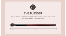 Load image into Gallery viewer, Eye Makeup Brushes Set Wooden Handle Brush Set (7 piece collection with bag)