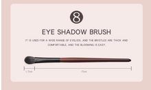 Load image into Gallery viewer, Eye Makeup Brushes Set Wooden Handle Brush Set (7 piece collection with bag)