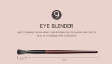Load image into Gallery viewer, Eye Makeup Brushes Set Wooden Handle Brush Set (7 piece collection with bag)