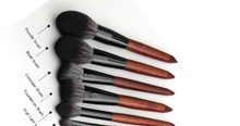 Load image into Gallery viewer, Face Brushes Set Wooden Handle Brush Set (5 piece collection with bag)