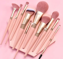 Load image into Gallery viewer, Rhinestone Romance Brush Set (10 piece brush collection with bag)