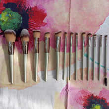 Load image into Gallery viewer, Metallic Gold Professional Brush Set (13 piece brush collection with bag)