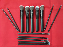 Load image into Gallery viewer, Black Jade Brush Set (15 piece brush collection with bag)