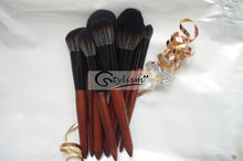 Load image into Gallery viewer, Wooden Handle Synthetic Brush Set (12 piece collection with bag)