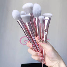 Load image into Gallery viewer, Rose Pink Brush Set (10 piece brush collection with bag)
