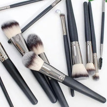 Load image into Gallery viewer, Midnight Black Brush Set (15 piece Brush collection with bag)